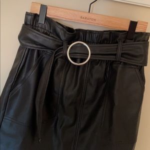 Zara Belted Faux Leather High Waisted Skirt